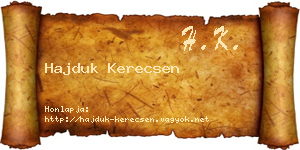 Hajduk Kerecsen névjegykártya